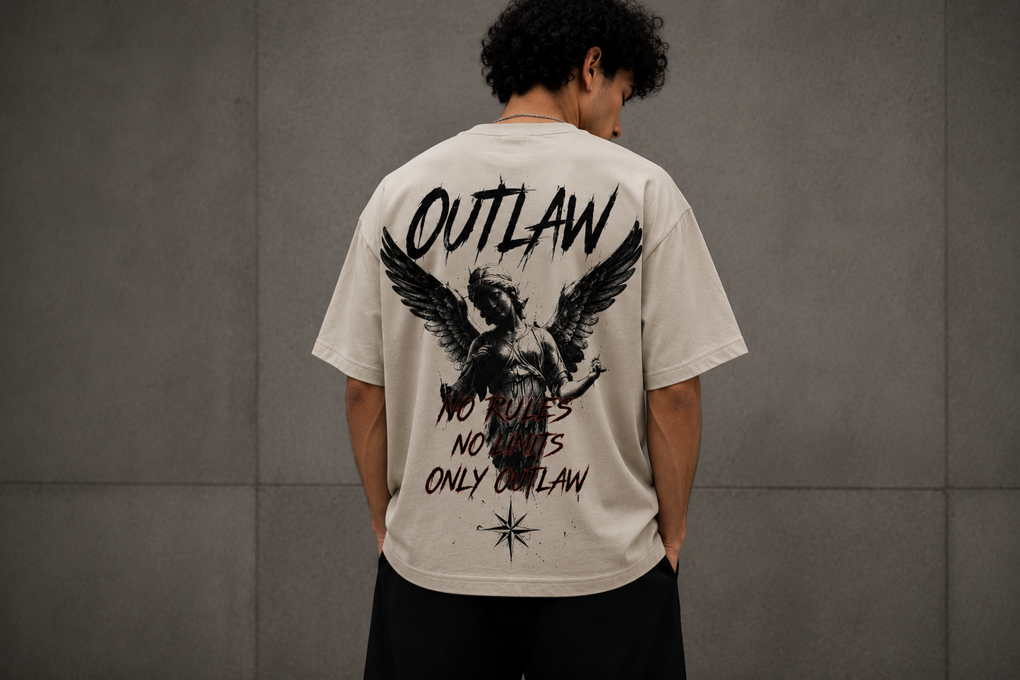 FALLEN ANGELS Premium Embroidered T-Shirt | OUTLAW